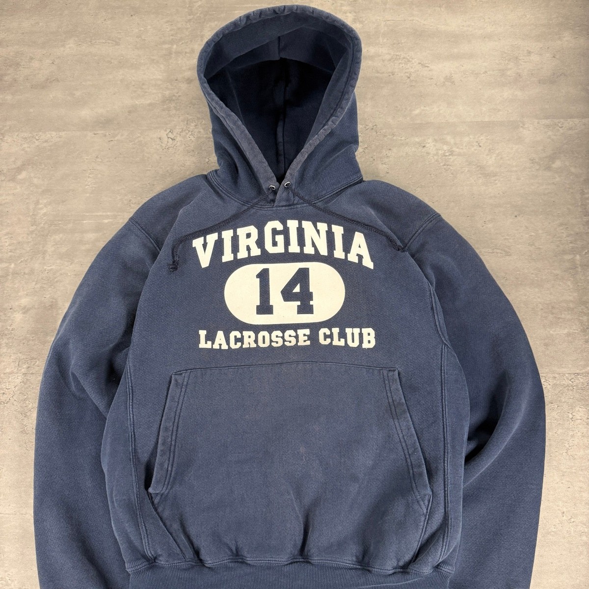Vintage Champion Reverse Weave Hoodie Small Navy Virginia Lacrosse