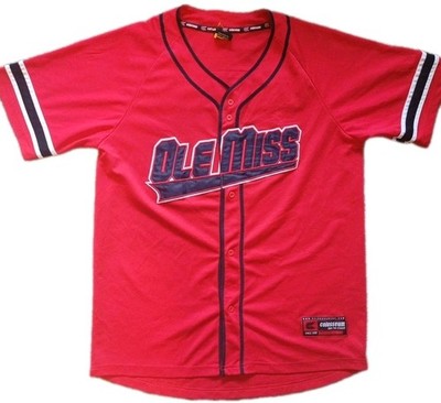 Ole Miss Rebels Baseball Trikot Kolosseum rot durchgehender Knopf NCAA Herren Größe Large