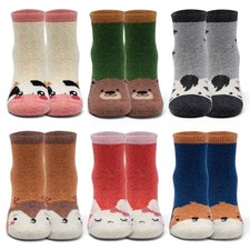 Boys Wool Socks Kids Winter Warm Thick Thermal Crew for Girls 6 Pack