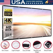 150'' 16:9 HD Projection Screen Foldable Anti-Crease Portable Projector Screen