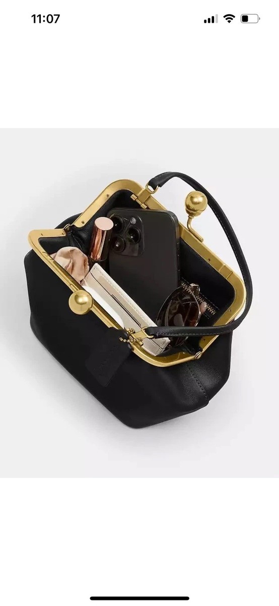 Coach Kisslock Frame Bag 16 Black NWT CCY28. comes with tag and