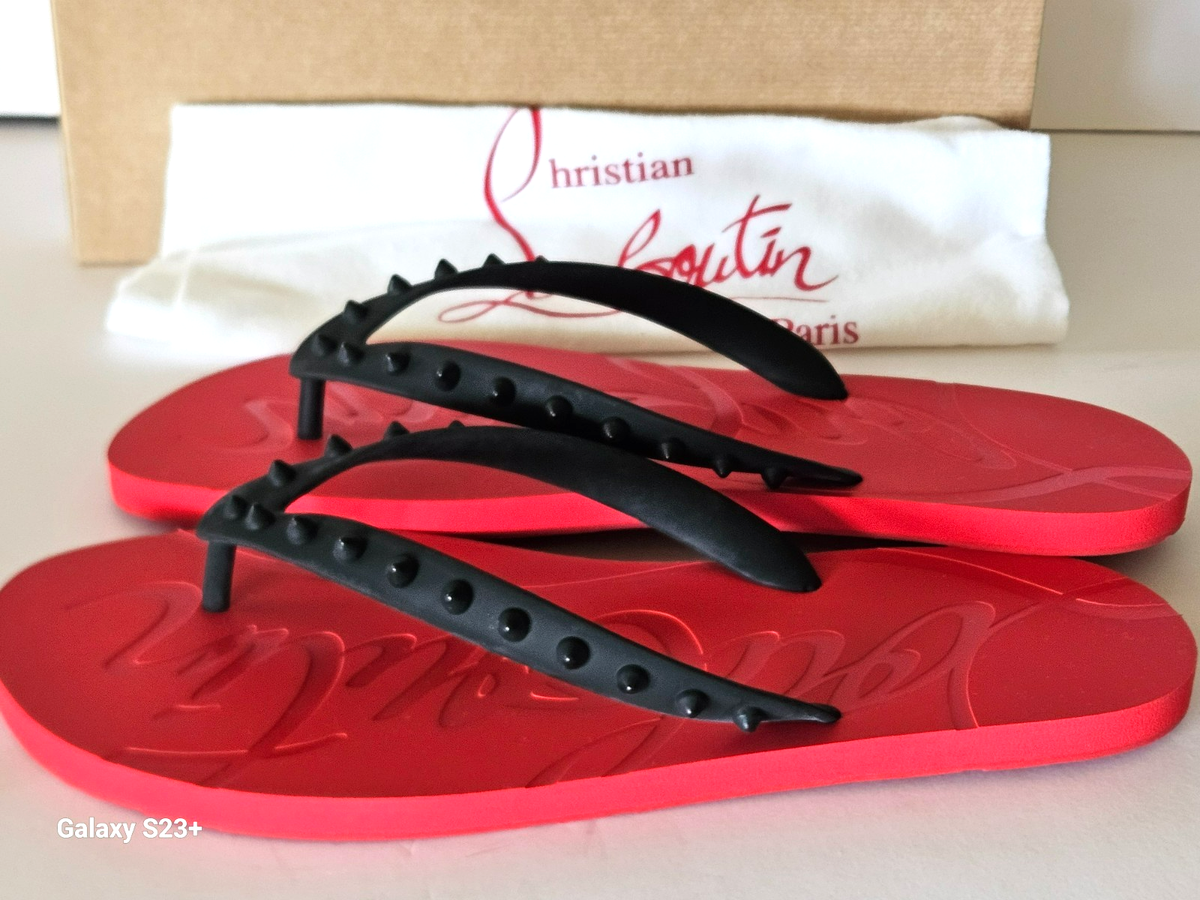Christian Louboutin Loubi Spikes Flip Flop Spike Flat Sandal MEN