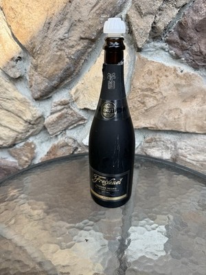 Brut Freixenet Cordon Negro Cava Black Bottle With Plastic Cork Empty
