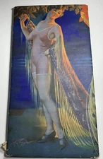 Original Pin Up Flapper Girl Art Pin Up Gene Pressler Art Deco Candy Box Lid