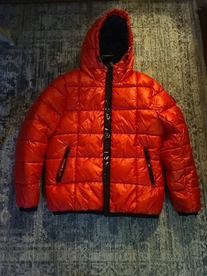 Michael Kors Women's Hooded Bib Puffer Coat Jacket Red M