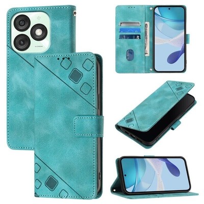 Für ITEL A50 Skin Feel Geprägt Leder Handyhülle Cover Schale