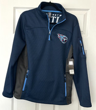 NWT Tennessee Titans NFL Team Apparel 1/4 Zip Jacket Mens Small Embroidered