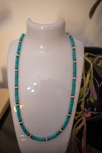 Collana uomo donna, pietre dure, giada, quarzo, turchese, ematite, 056. - Foto 3 di 7