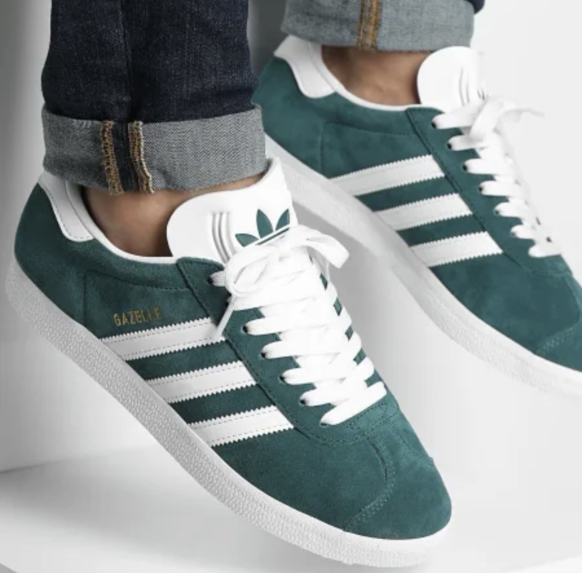 NEW Mens Adidas Gazelle Mystery Green Cloud White Gold