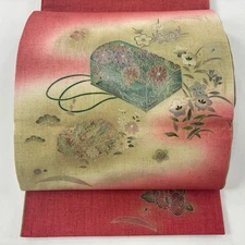 Excellent bag belt drum pattern pure silk Used BUYS-0