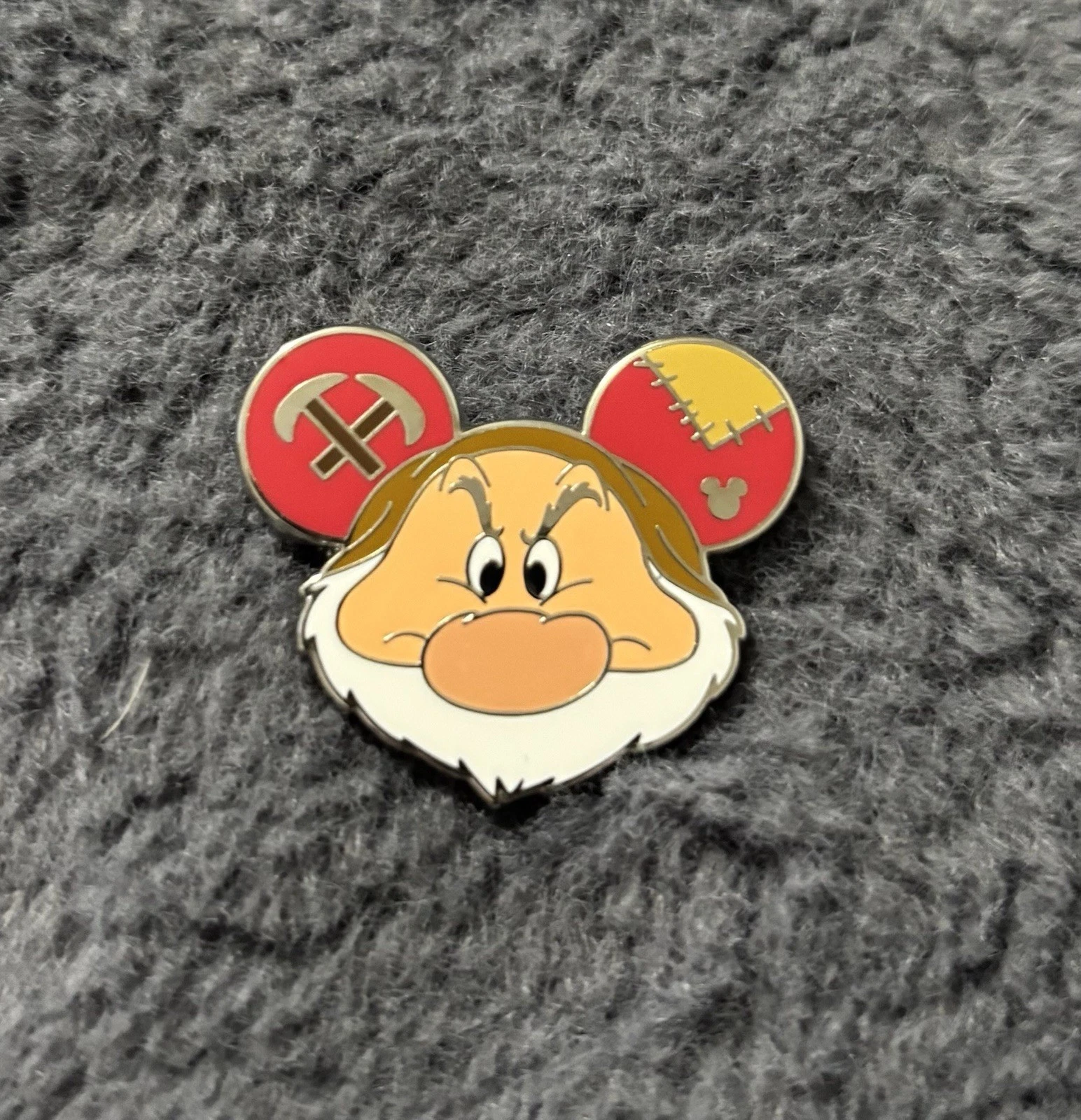New 2024 Disney Grumpy Ears Hat Hidden Mickey Hidden Disney Snow White Pin
