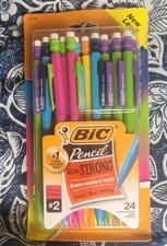 BIC Xtra Strong Mechanical Pencils with Erasers, Thick Point 0.9mm , Pack of 24