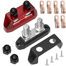 Bus Bar Distribution Block 12V, 250A Battery Power Distribution Block, 3/8" Dual