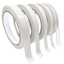 Double Sided Tape for Crafts, 6 Rolls 3mm/ 5mm/ 8mm/ 10mm/ 12mm/ 15mm, White 