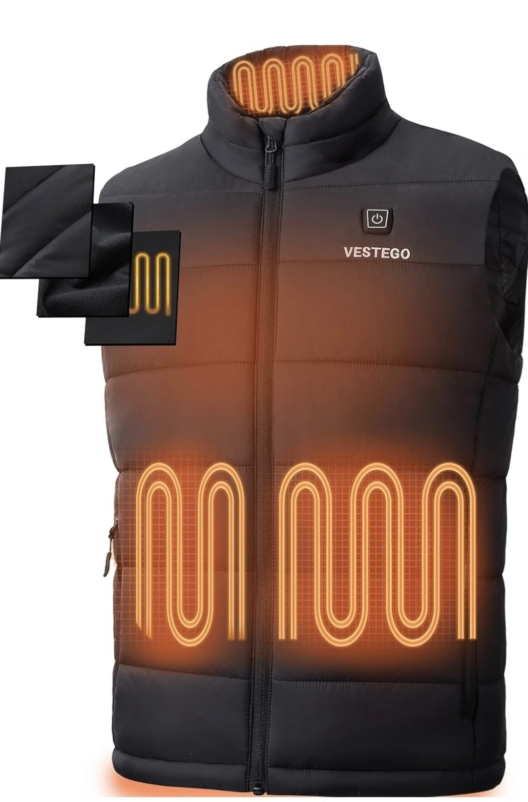 Heated Vest for Men, Heated Jacket for Men, 3 Heating Levels With Battery Pack