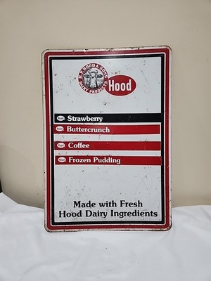 Vintage METAL HOOD ICE CREAM DAIRY COW MILK FOOD CAFE MENU MAGNET DISPLAY SIGN