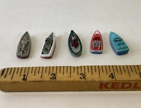 1980's Galoob Micro Machines Lot Of 5 Coast Guard Marine Cutter Speed Boat **