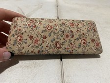 vintage floral hard eyeglass case sunglasses vintage fabric