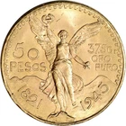 Photo of a 1945 Mexico 50 Pesos Gold from an eBay listing that sold on Jul 13, 2026