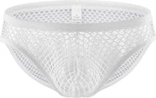 Men Sexy See Through Mesh Boxer Brief Boy Shorts Soft Comfortable (M) 201114