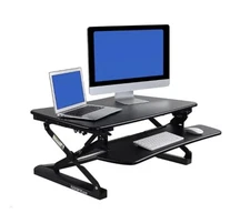 FlexiSpot 35" Standing Desk Riser Keyboard Tray Stand Up Desk Converter Rustic