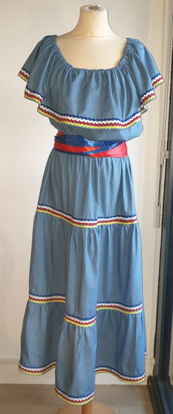 ROBE CARABELA HAÏTIENNE Tenue Traditionnelle Femme. Tissu Coton