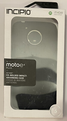 Incipio Octane Black Case For Motorola Moto E4 Plus Impact Absorbing Case  NEW