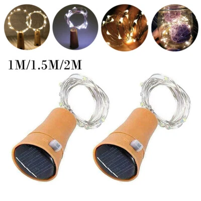1m/1.5m/2m LED Lichterkette Kupferdraht led string Solarbetrieben Kalt/Warmweiß - Bild 1 von 4