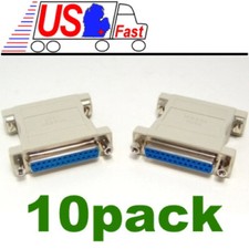 Lot10pack DB25 Female F Null Modem Nul/Cross Serial RS232 gender changer Adapter