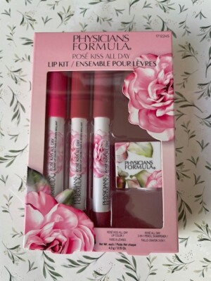 PHYSICIANS FORMULA Rosé Kiss All Day Lip Color Kit w/ Sharpener ~ NIB