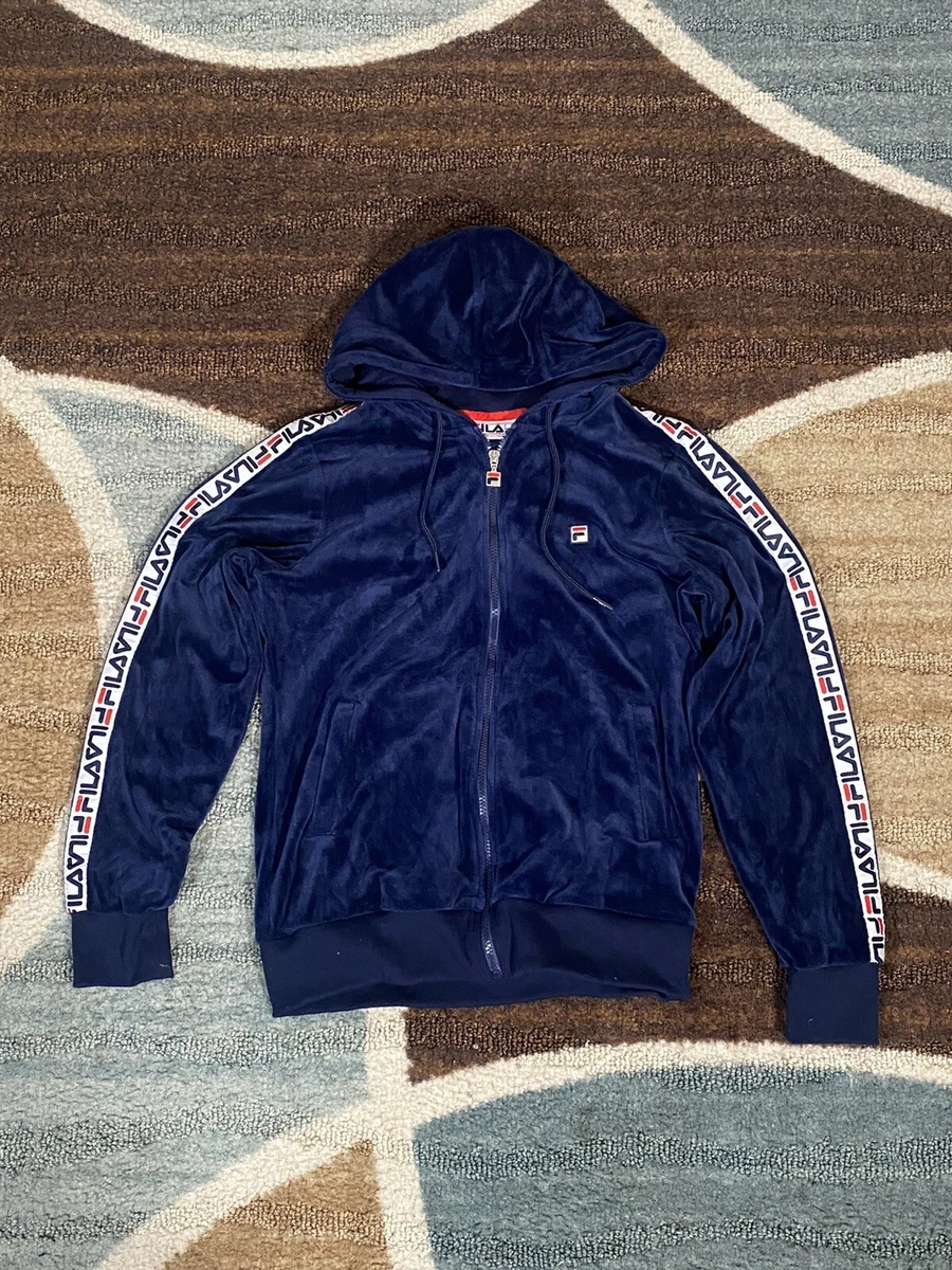 Fila Velour Women s Long Sleeve Full Zip Hoodie Sweatshirt Velvet