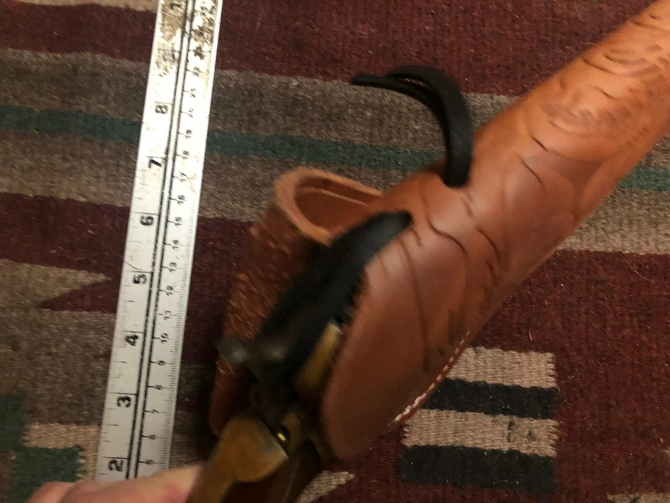 FITS Pietta 1860 陆军 1851 海军 8 英寸西部鞣制皮革十字拉枪套 — 第 3/4 张图片