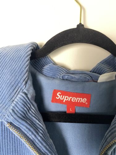 Supreme Corduroy Blue Zip Jacket Men's Size L - Picture 3 of 4