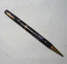 Rare 1930 WHAL-EVERSHARP“Midget”Mechanical 3-¾”Pencil Blue Marble Gold Fill.Trim