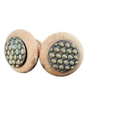 2 Vtg furniture drawer pull wood & metal