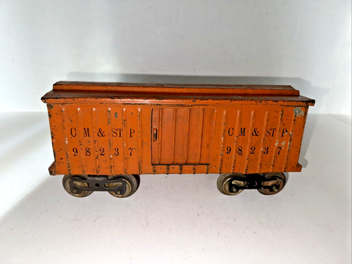 LIONEL PREWAR STANDARD GAUGE ORIGINAL No. 114 CM & ST P BOX CAR 98237 - Picture 3 of 7