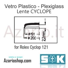 Vetro Cyclope 121 plexi Rolex Tudor Pricess Date Lady rlx watch plastic crystal