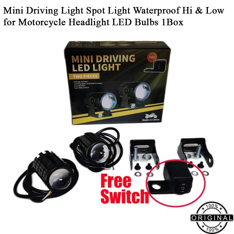LED Mini Driving Light Spot Light Waterproof Hi & Low for Motorcycle