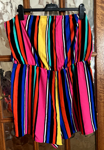 Tuta 5* SHEIN CURVE multicolore LUSINGHIERA A RIGHE VERTICALI pull on 2XL