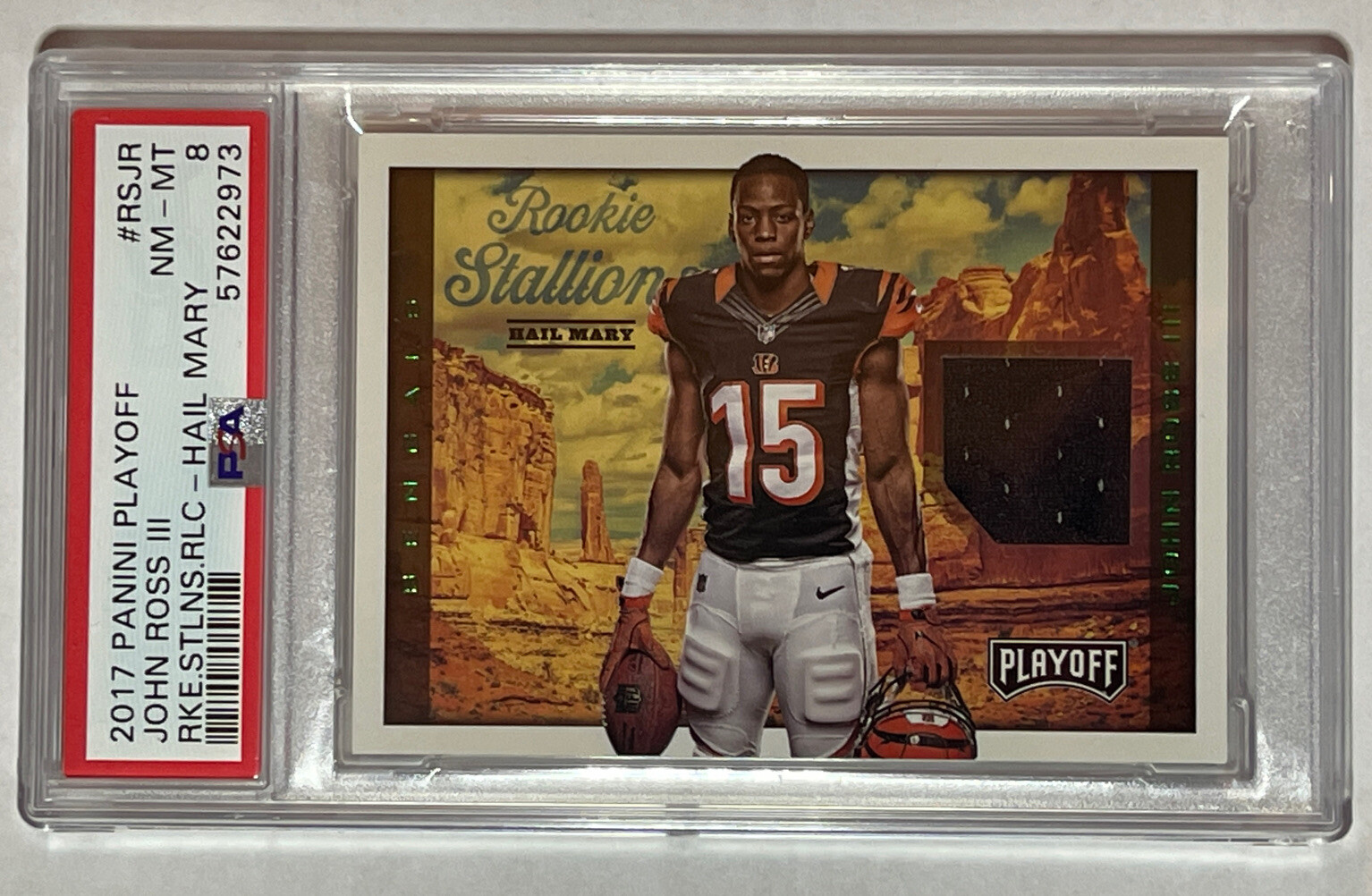 John Ross Panini Playoff Rookie Stallions Relics #RSJR Hail Mary