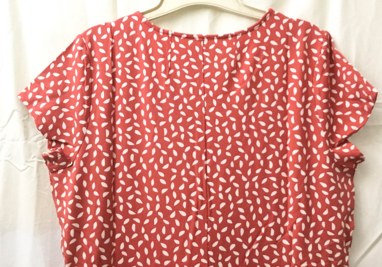 SAHALIE BELLA COOLA CAP SLEEVE RED LEAVES PLEATED MIDI DRESS PETITE X