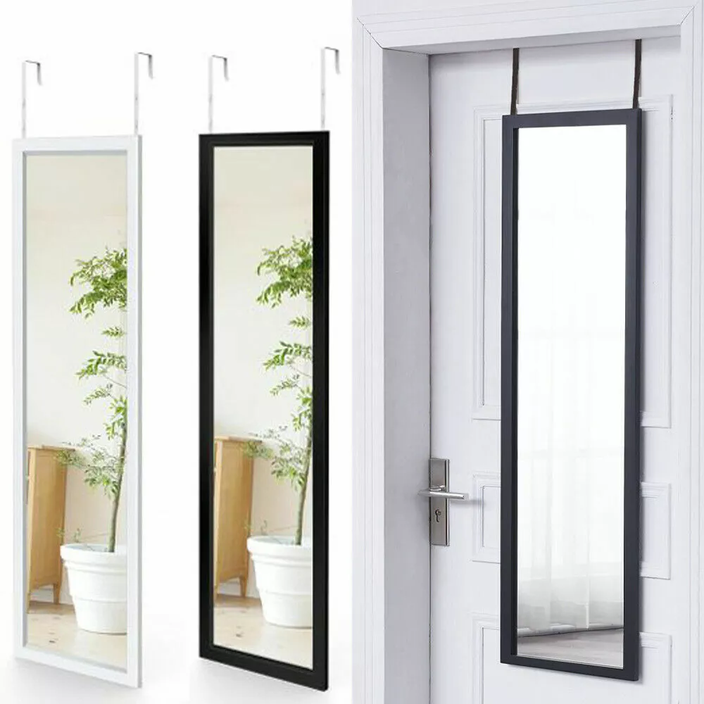 Over Door Mirror Wall Full Length Mirror Hanging Floor with Adjustable Hooks