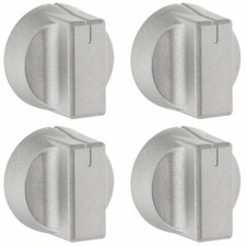 4 x Oven Cooker Hob Silver Control Knobs For New World 444447281, 444447283