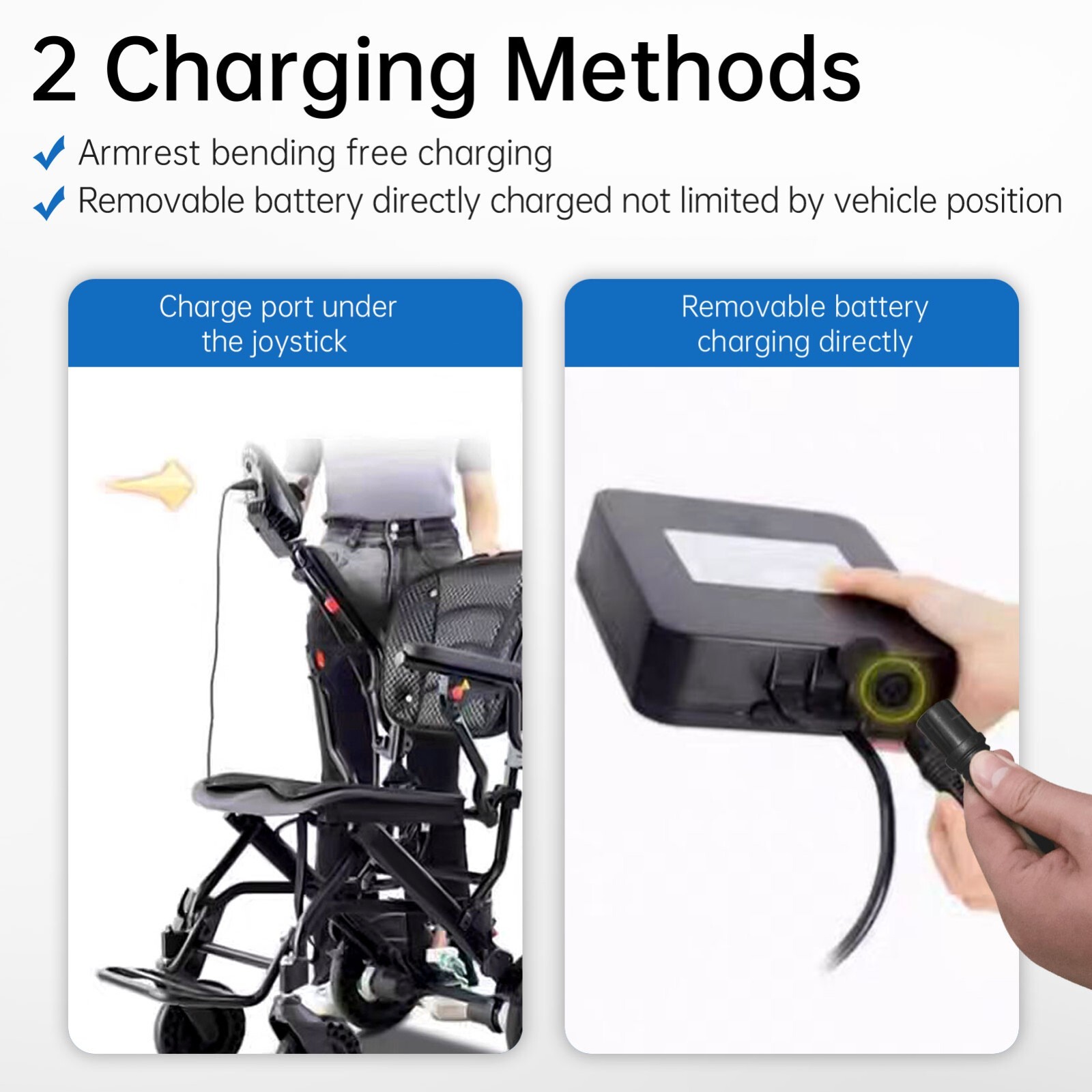 18.5in wide cabin,300lb weight capacity,aviation aluminum alloy power wheelchair