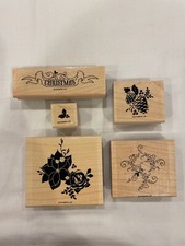Stampin' Up "Pines  Poinsettias" 5 Pc Stamp Set - Christmas, Vines, etc Crafts