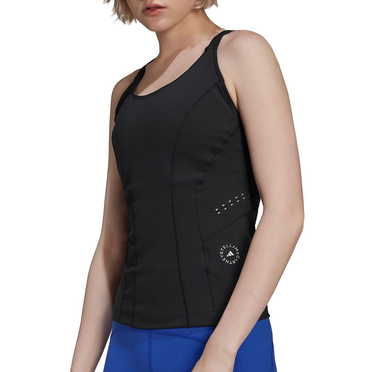 Женская майка для фитнеса Adidas черного цвета с лазерным вырезом Athletic XS BHFO 1905