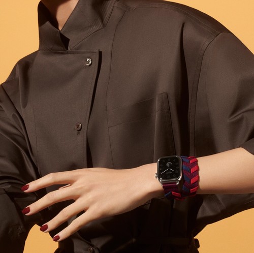 Genuine Apple Watch Hermes Knit Double Tour Rouge H 41 40 38 42 mm - Picture 13 of 13