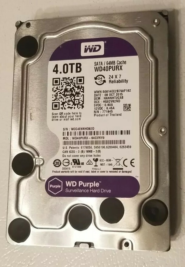Western Digital WD Purple 4TB HDD SATA lll Surveillance Hard