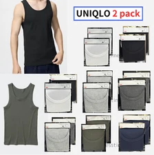 UNIQLO DRY Color Ribbed Tank Top 2-pack Value Volume Discount XS~4XL MEN Japan
