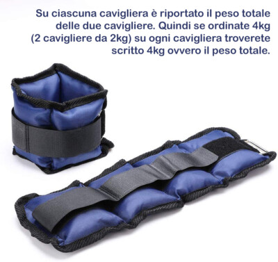 Pesi Per Caviglie E Polsi - 1kg, 2kg, 3kg, 4kg, 5kg, 6kg, In Neoprene Regolabili - Foto 11